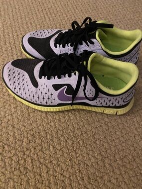 Nike Women’s free run - Purple/Black/Neon Yellow
